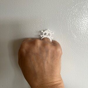 3/$30 Vinca White Acrylic Skull with bow ring 6 7 8